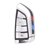 Set 2 bucati - Carcasa cheie Smart Key Topautochei&amp;#174; compatibila cu BMW X1 F48, X5 F15 F85, X6 F16 F86, 2 F45 F46 4 butoane argintiu
