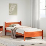 VidaXL Cadru pat fără saltea, maro ceruit, 75x190 cm, lemn masiv pin