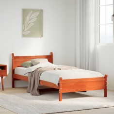 vidaXL Cadru pat fără saltea, maro ceruit, 75x190 cm, lemn masiv pin 855617