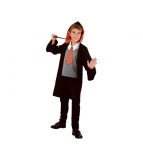 Costum de vrajitor pentru copii halat cu gluga, vesta cu cravata, pantaloni marime 120 /130 (7-8 Ani)