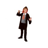 Costum de vrajitor pentru copii halat cu gluga, vesta cu cravata, pantaloni marime 120 /130 (7-8 Ani)