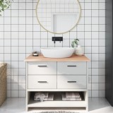 VidaXL Blat de baie, 100x60x2 cm, lemn masiv netratat