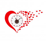 Cumpara ieftin Ceas decorativ de perete, Inima, Ceas cu Autocolant, 50 cm, CD829
