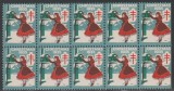 1935 SUA - Bloc de10 vignete de Craciun + Campanie Anti Tuberculoza, TBC, Medical, Nestampilat