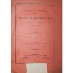 PRIVILEGIUL LUI MOHAMMED AL II LEA PENTRU PERA 1 IUNIE 1453