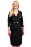 Cumpara ieftin Rochie Eleganta Fayre Cu Nasturi Neagra - S(36)