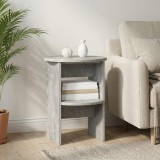 vidaXL Dulap lateral 2 pcs Gri Beton &Oslash;40 x 50 cm Lemn prelucrat 899823