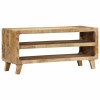 Dulap TV Gossi 105x46x32 cm Lemn Masiv Mango Brut Comoda Suport Televizor Living Dormitor