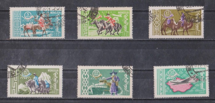 A12 S4 10 - Timbre foarte vechi - Mongolia - sporturi nationale