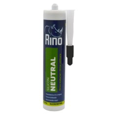 Silicon Neutral Rino, Negru, 280 ml, pentru Materialele de Constructie Poroase sau Neporoase, Silicon Neutral Rino, Silicon Universal Negru, Silicon P foto