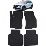 Set Premium de Covorase din Cauciuc Negru pentru Skoda Kodiaq 2017-2023 Performance AutoTuning