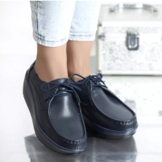 Pantofi cu platforma lyllay navy piele naturala, 36