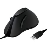 MOUSE Logilink, PC sau NB, cu fir, USB, optic, 1000 dpi, butoane/scroll 5/1, ergonomic, negru, &quot;ID0158&quot; (timbru verde 0.18 lei)