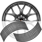 Cumpara ieftin Set 16 inele din autocolant pentru jante culoare Negru Lucios