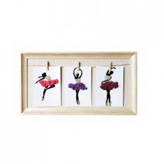 Tablou cu licheni stabilizati Nordic Zen, Cheerful ballerinas, 43x24 cm foto