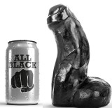 All Black-Dildo Realist Negru 17 cm-Waterproof