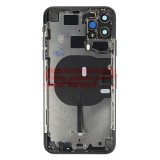 Carcasa Completa iPhone 11 Pro Neagra + Butoane, Suport SIM, Flex Magsafe, Geam Camera Spate Originala