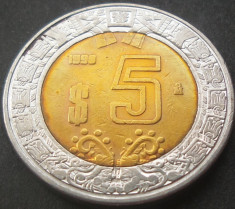 Moneda bimetal 5 PESOS - MEXIC, anul 1998 *cod 1438 A foto