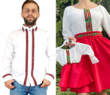 Set Traditional tata - mama - fiica Camasa , rochie mama si rochita fetita, Ie Traditionala