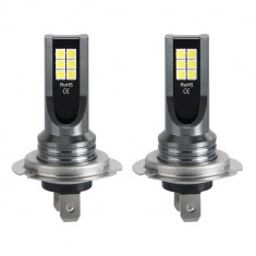 Set 2 Becuri auto LED H7, 120W/set, 12 LED SMD, 6000K, 12/24V