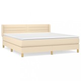 Cumpara ieftin Pat box spring cu saltea, crem, 160x200 cm, material textil