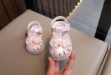 Sandale roz sidefat pentru fetite - Organza (Marime Disponibila: Marimea 22), Superbaby