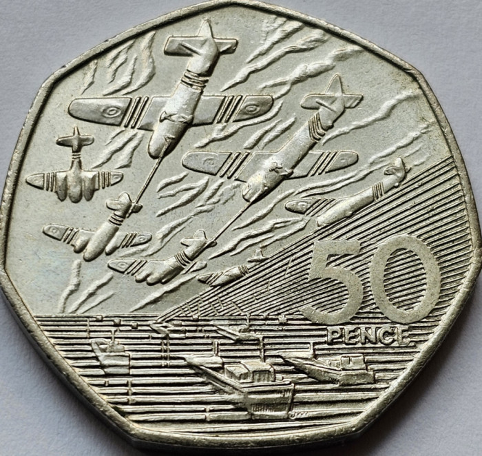 50 pence 1994 Marea Britanie, D-Day Anniversary, km#966, large size