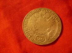 Moneda 20 kr.1805 litera B Austria Imparat Francisc II argint