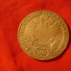 Moneda 20 kr.1805 litera B Austria Imparat Francisc II argint