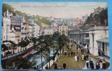 Carte Postala, Karisbad (Karlovy Vary). Colonada Morii și Strada Cross, perioada interbelica