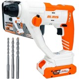 Ruris RMX1210 - Rotopercutor SDS-Plus cu 1 acumulator Li-Ion 20 V 2 Ah 1.5 J valiza plastic accesorii