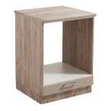 Corp inferior bucatarie Diana D60 UR, cu blat, pentru cuptor, stejar gri + alb + folie lucioasa nisip, 60 x 60 x 85 cm, 2C