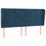Tablie pat cu urechi albastru inchis 183x23x118/128 cm catifea