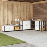 vidaXL Raft de depozitare pentru bucătărie Alb 60 x 50 x 92 cm Oţel