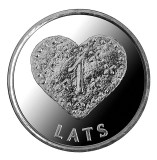 Letonia 1 Lats 2011 - Inima de turta dulce, Cupru-nichel, KM-127 UNC !!!, Europa