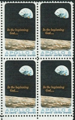 SUA 1969 - Apollo 8, cosmonautica, bloc de 4 neuzat foto