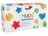 Vopsea pentru pictat, lavabila ,fara gluten Craft Paint Mucki, set 6 x 80 ml, +4 ani
