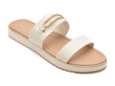 Papuci ALDO albi, LAGOON 100, din piele ecologica