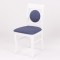 SCAUN LUCKY CU SPATAR OVAL STOFA PLUS - Alb