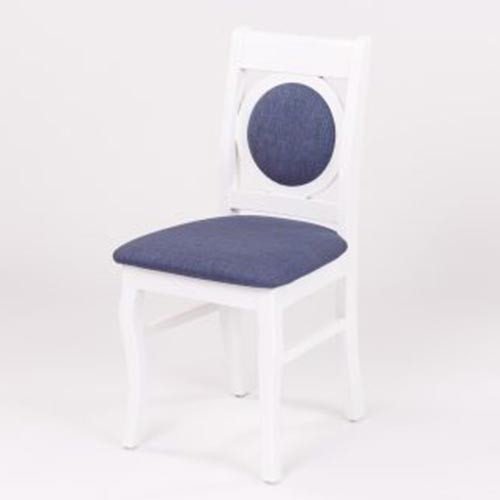 SCAUN LUCKY CU SPATAR OVAL STOFA PLUS - Alb