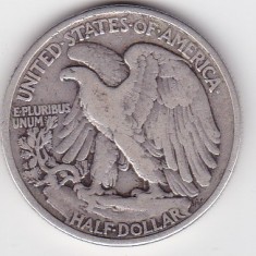SUA USA 1/2 Half Dollar dolar Walking Liberty 1937