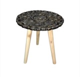 Masuta de Cafea Eleganta, Decor Boem, Lemn, 30x30 cm