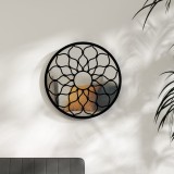VidaXL Oglindă rotundă negru 40x3 cm fier pentru utilizare &icirc;n interior