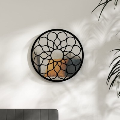 vidaXL Oglindă rotundă negru 40x3 cm fier pentru utilizare &amp;icirc;n interior 3093536 foto