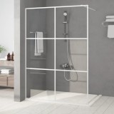 VidaXL Paravan duș walk-in, alb, 140x195 cm, sticlă ESG transparentă