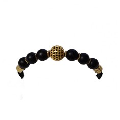 Bratara cu pietre naturale, Onix, Gold Charm, A4B174