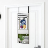 Oglinda pentru usa, negru, 30x80 cm, sticla si aluminiu GartenMobel Dekor