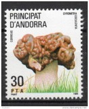 !!! ANDORRA SPANIOLA - CIUPERCI 1985 , 1 VALOARE - NESTAMPILATA / FLORA, Nestampilat