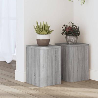 vidaXL Suporturi de plante 2 buc. gri sonoma 20x20x30 lemn prelucrat 852902 foto