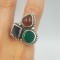 Superb inel vintage manufacturat din argint si pietre semipretioase